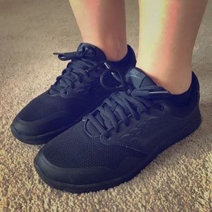 Black Nike running shoes